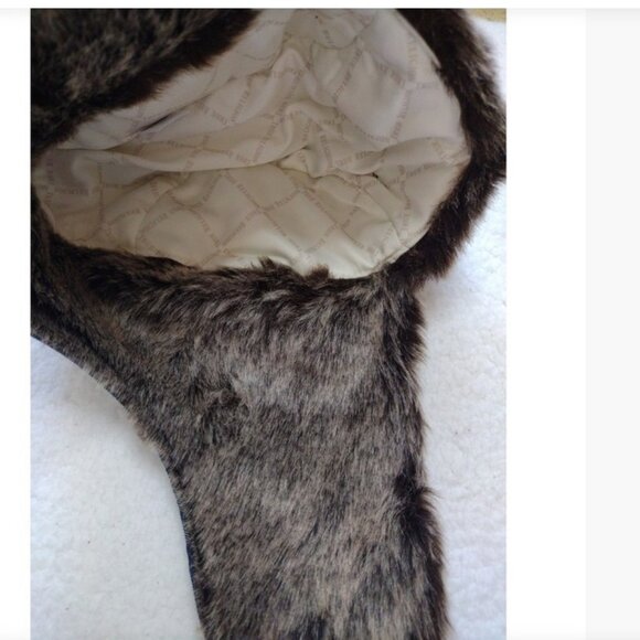 True Religion Blue Denim Trapper Hat with Faux Fur - Picture 4 of 4